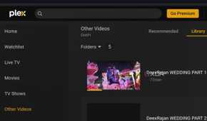 screenshot of plex video folder access with tailscale android chrome
