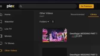 screenshot of plex video folder access with tailscale android chrome