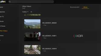screenshot of plex video folder webui
