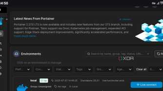 screenshot of portainer access with tailscale android chrome