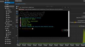 adguard home being installed as a proxmox lxc container