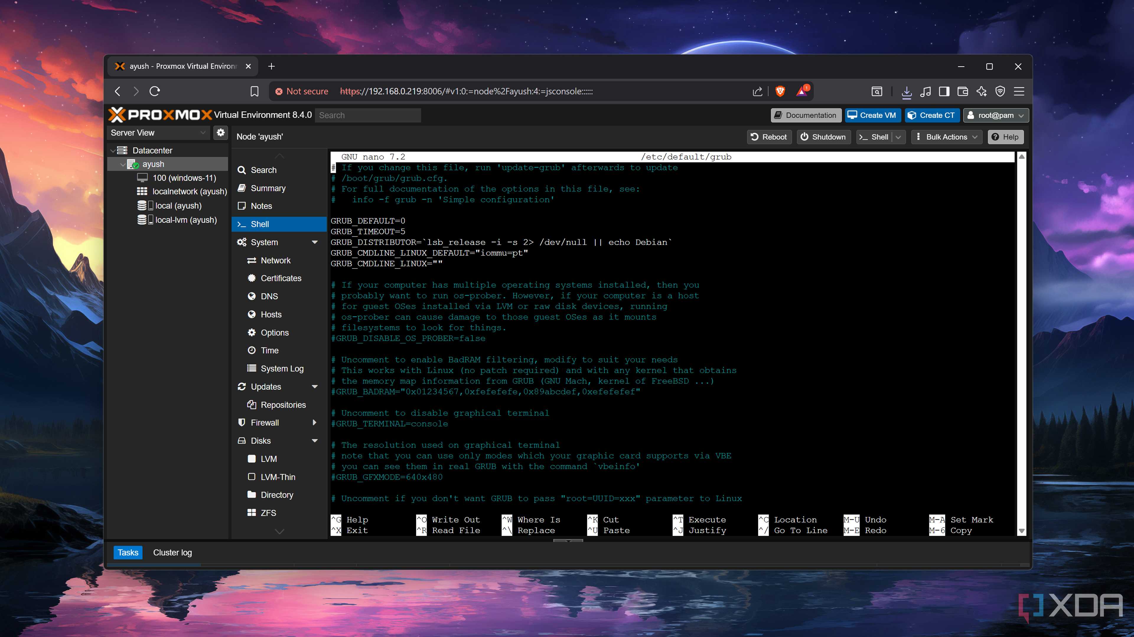 Modifying the GRUB bootloader