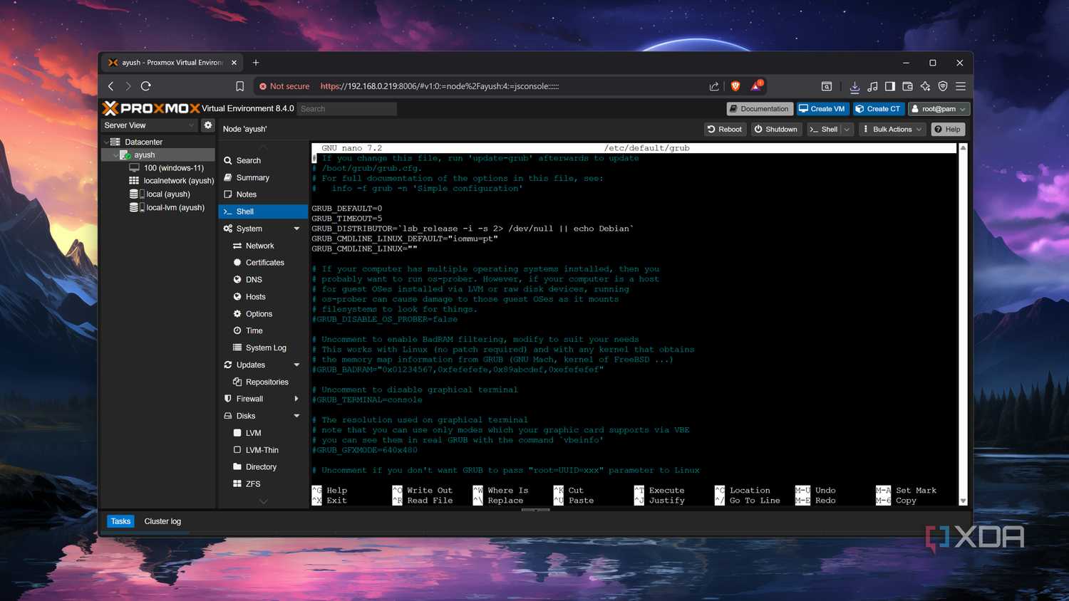 Modifying the GRUB bootloader