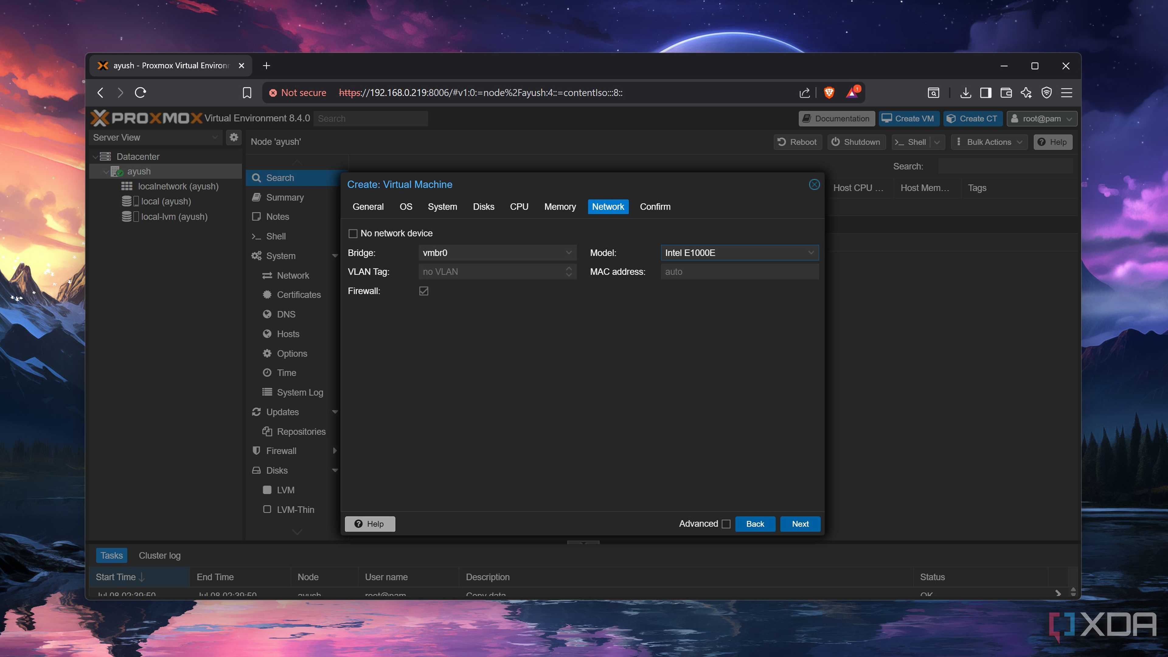 Setting the Ethernet adapter on a Windows 11 VM