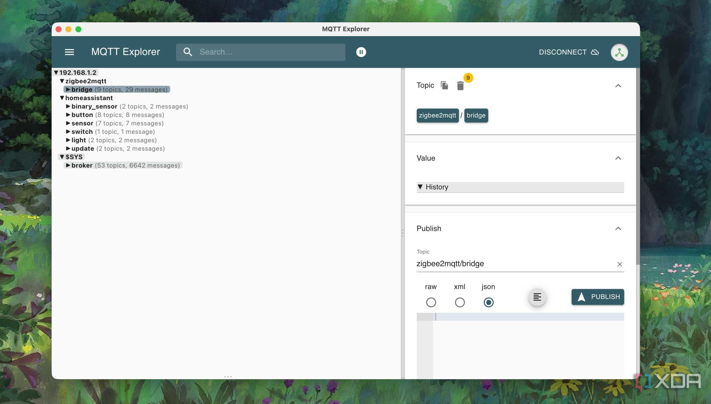 Publish messages in MQTT Explorer