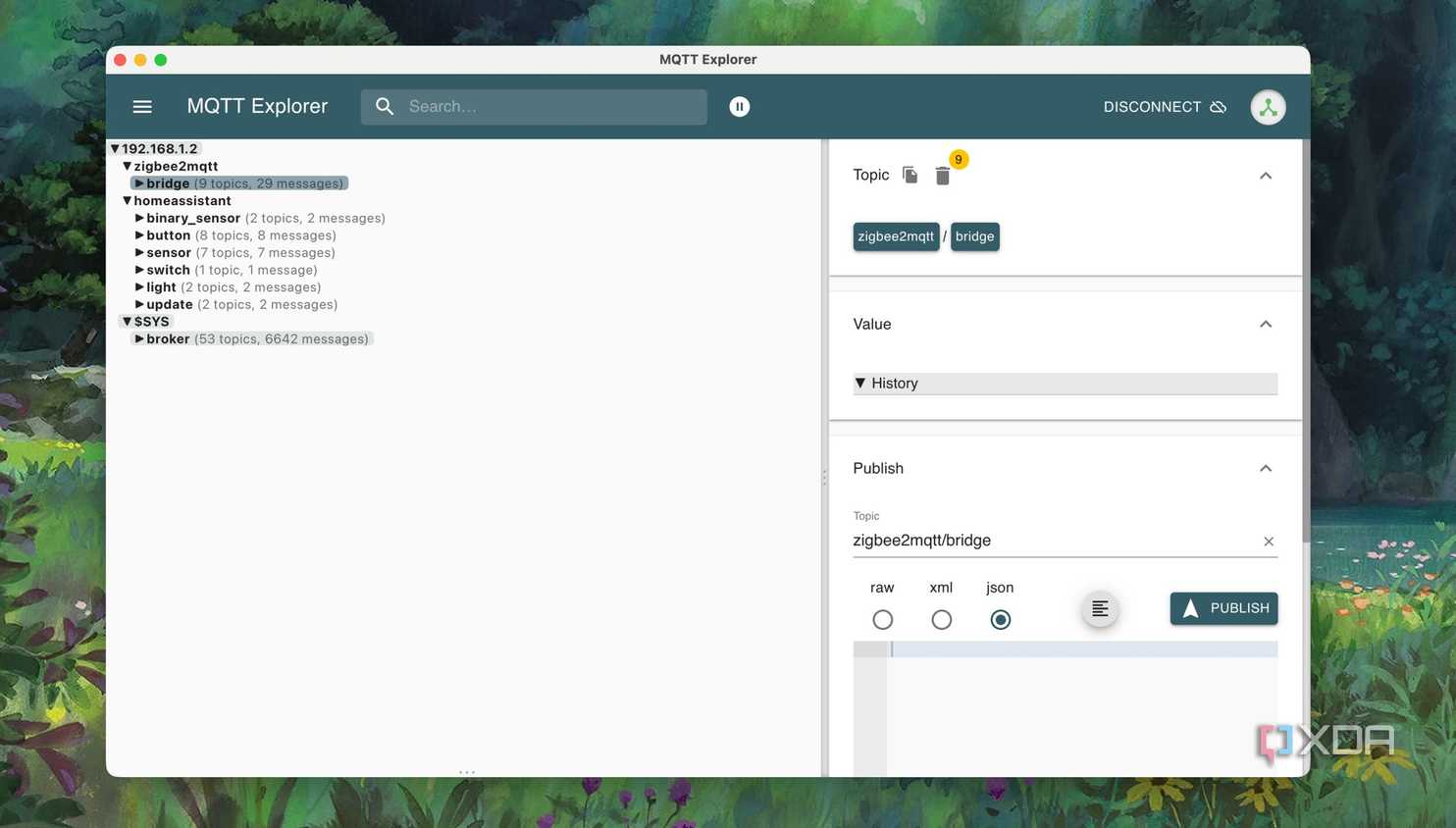 Publish messages in MQTT Explorer