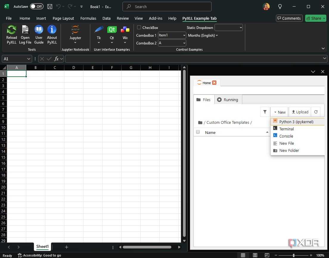 Python 3 selection on PyXLL