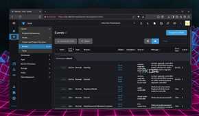 The Events page on Rancher's web UI