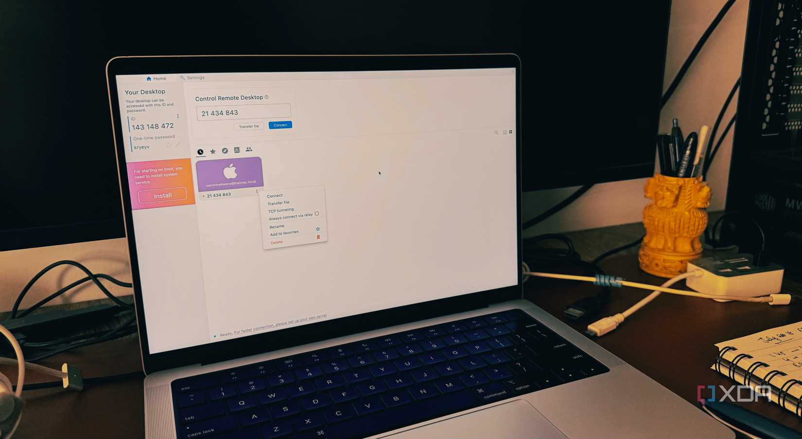 RustDesk on a laptop