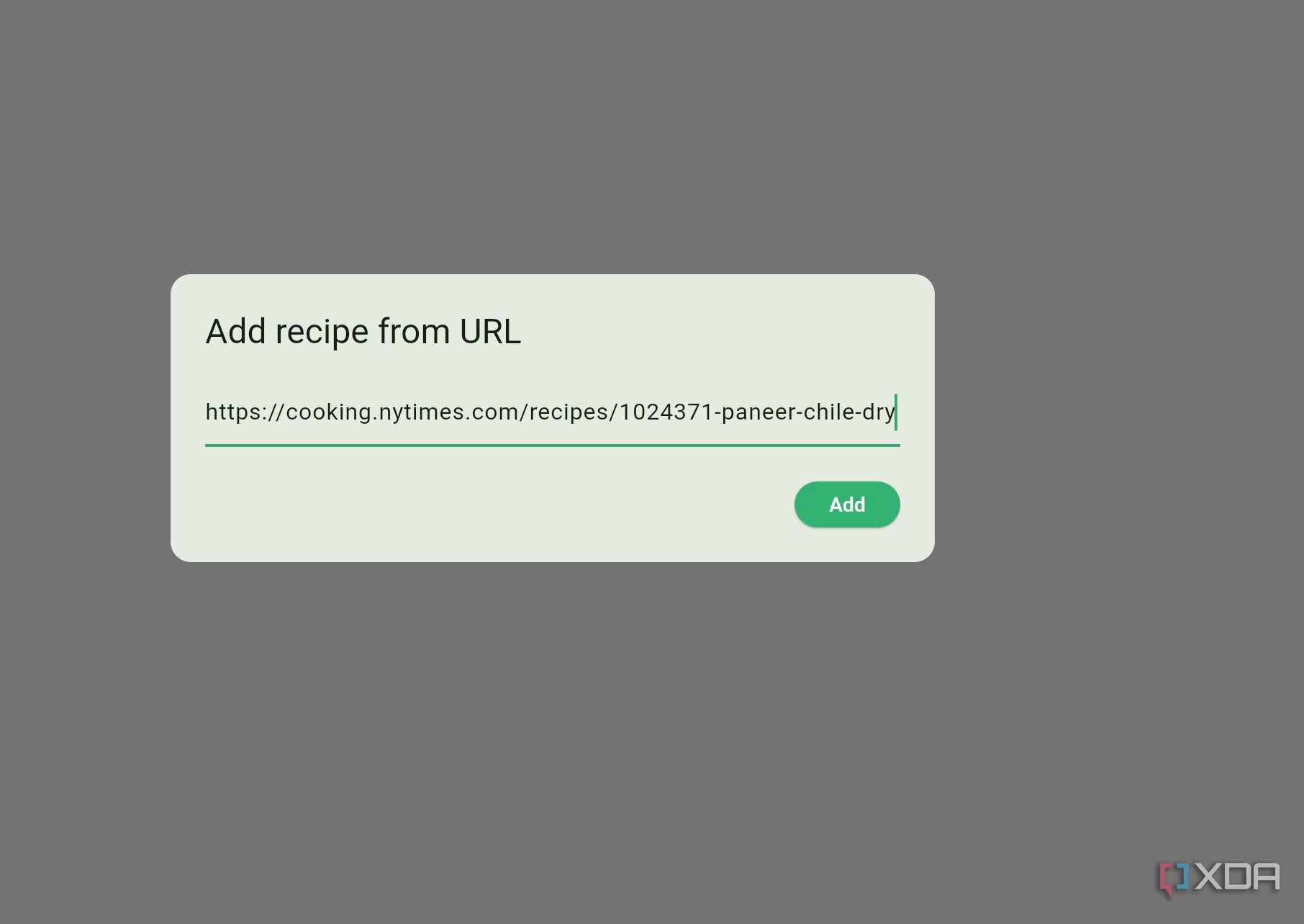 KitchenOwl add recipes from link