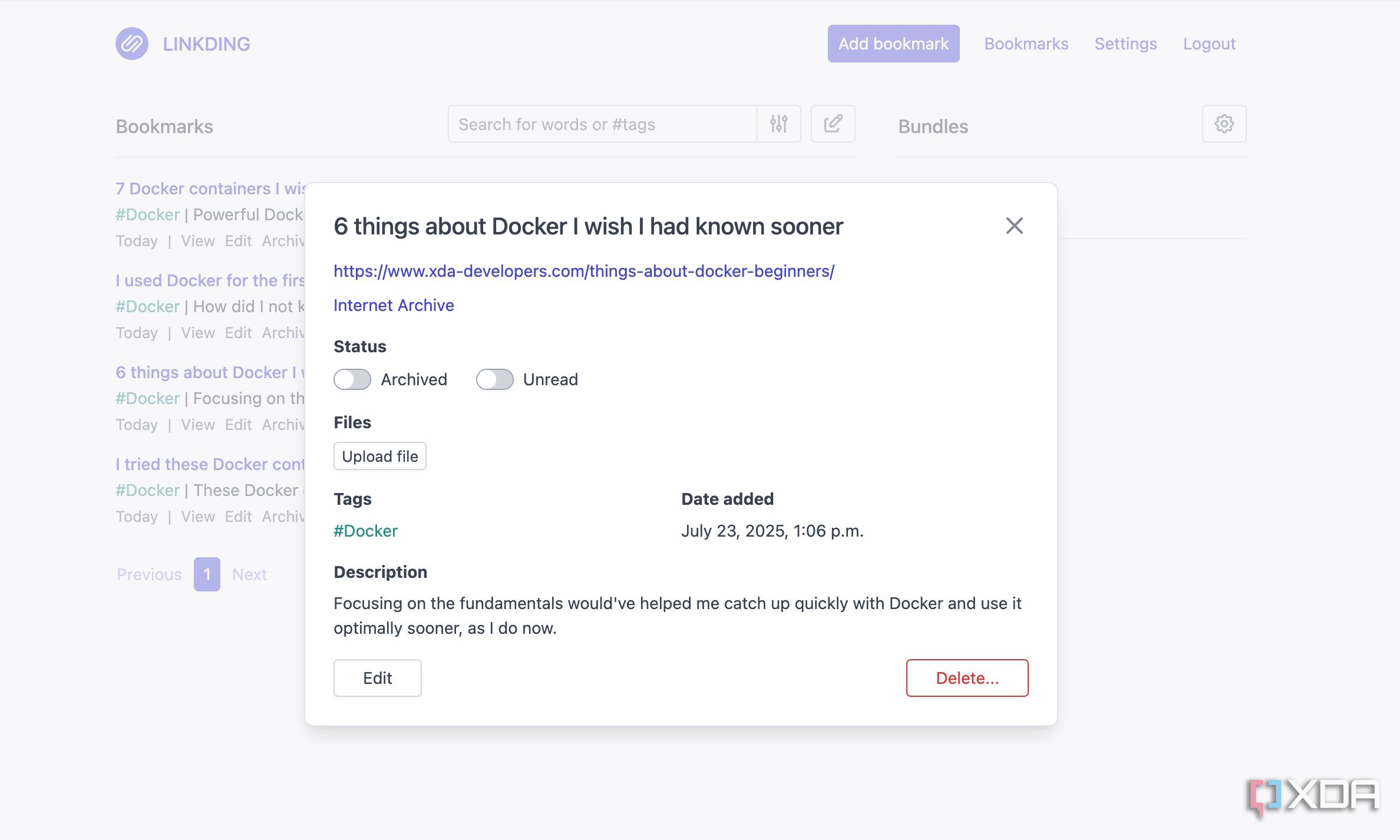 I self-hosted free bookmark manager, and it's beautifully simplistic