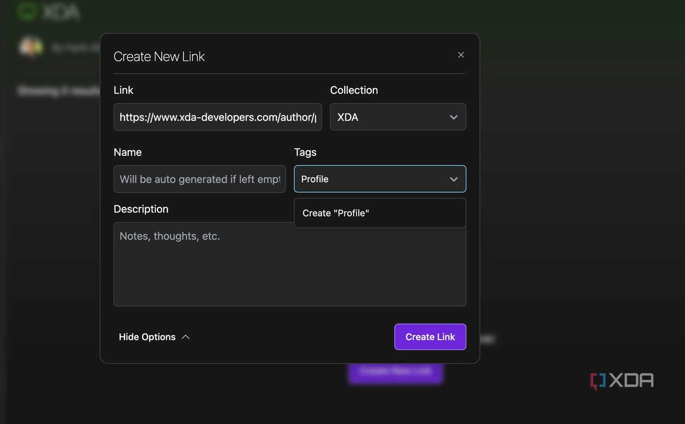 Linkwarden add a new link