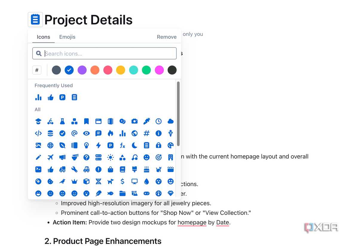 customize document in Outline