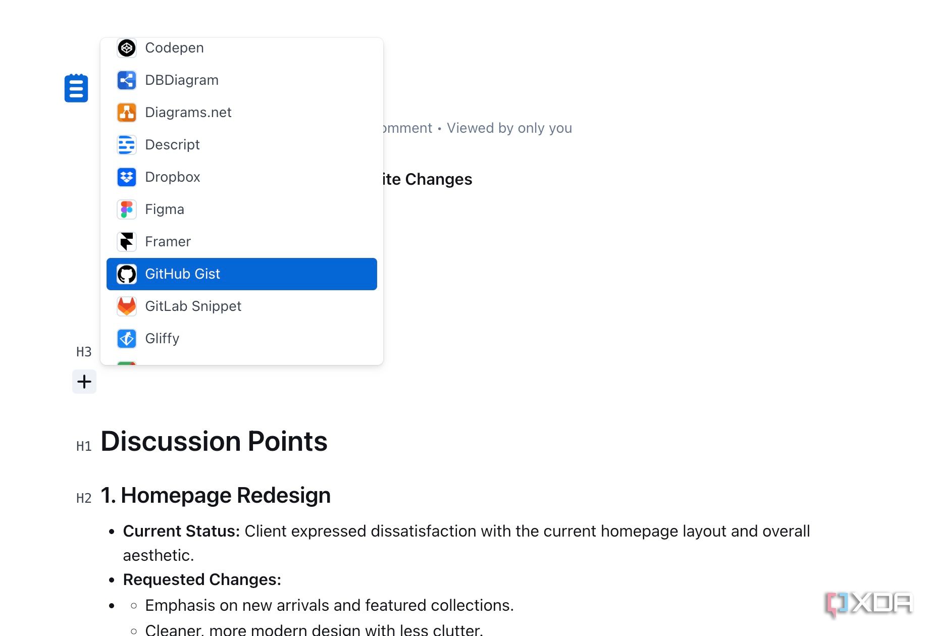 app integration in Outline