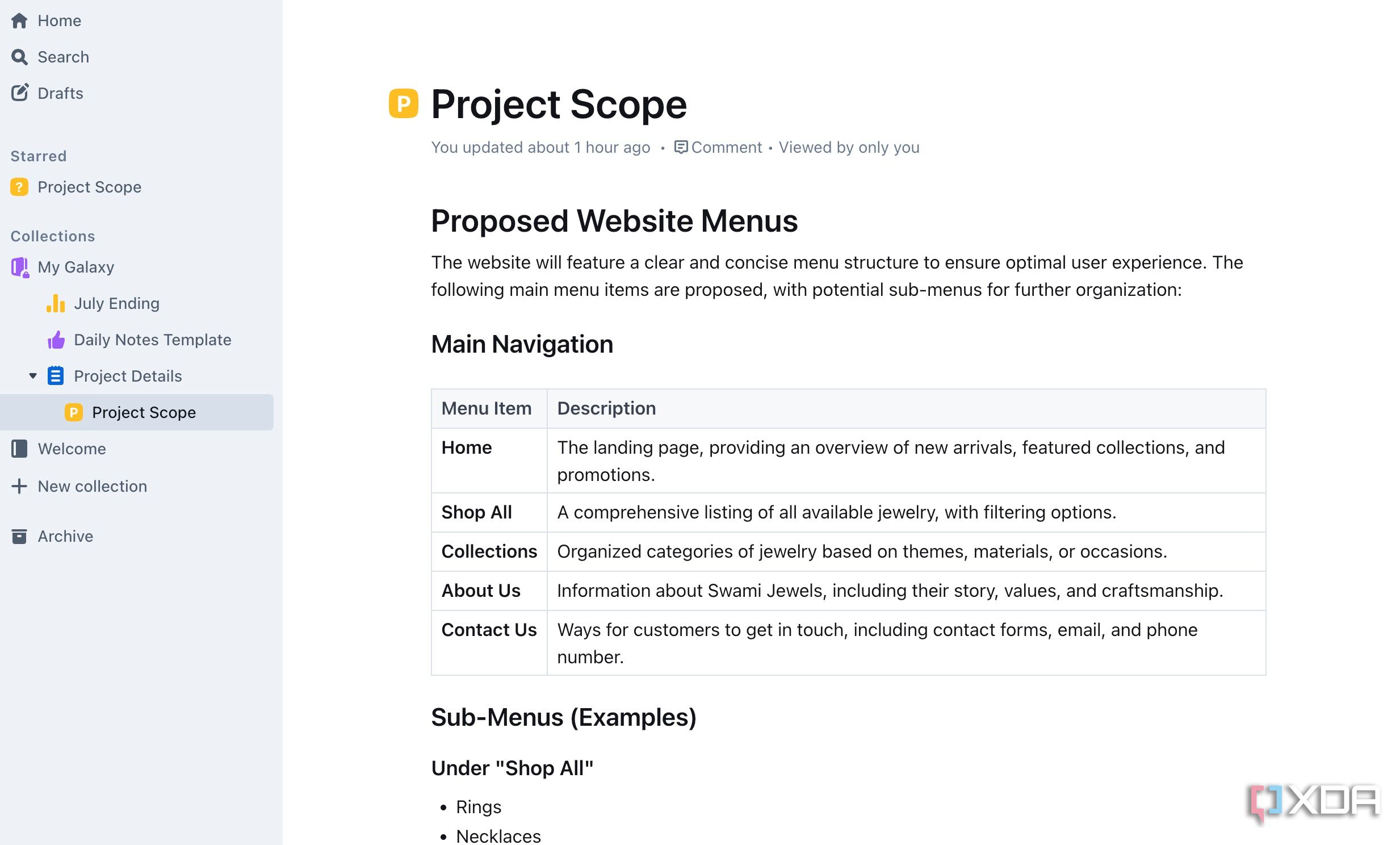 document in Outline