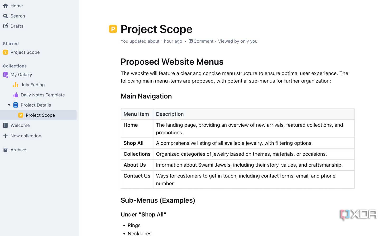 document in Outline