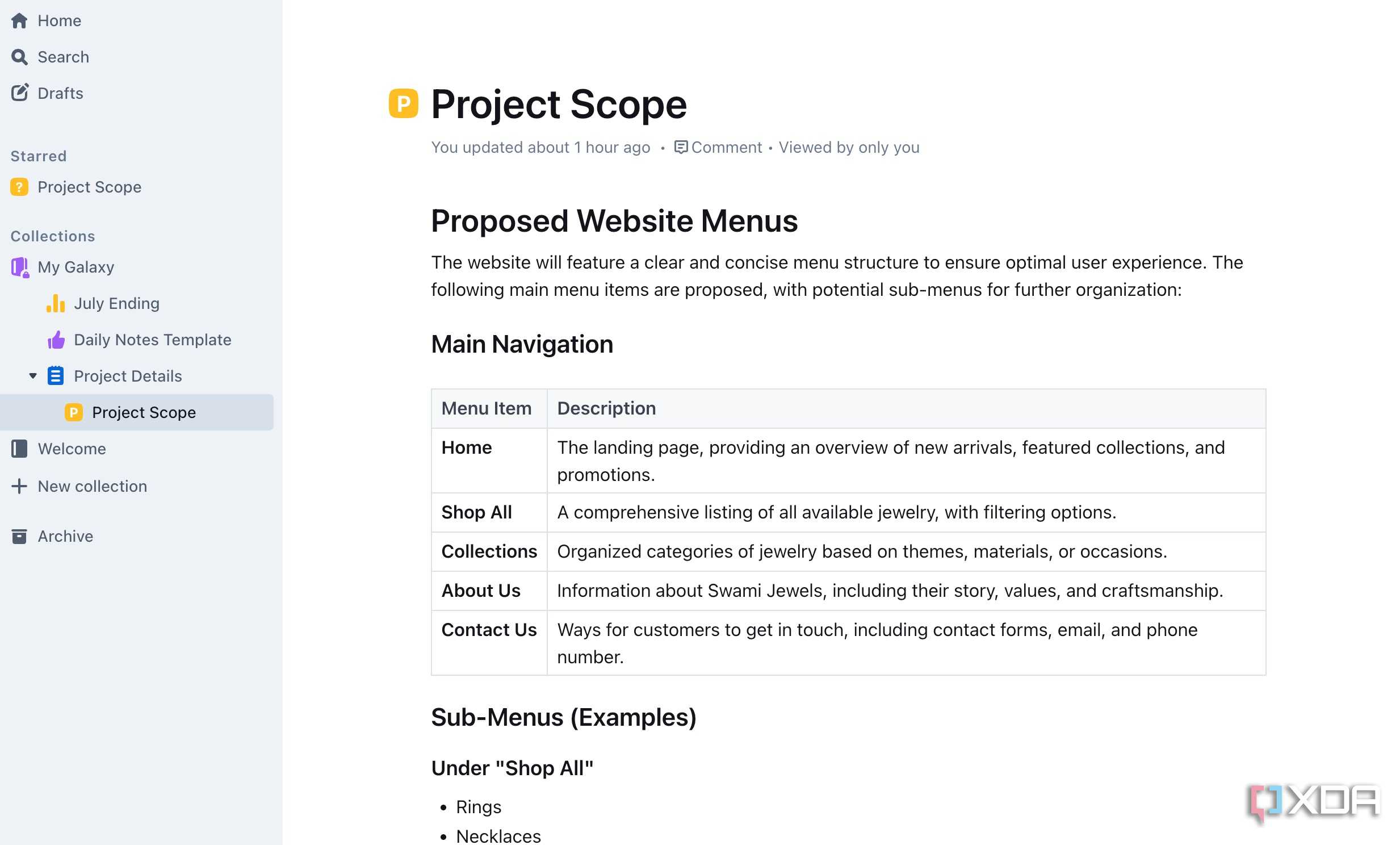 document in Outline