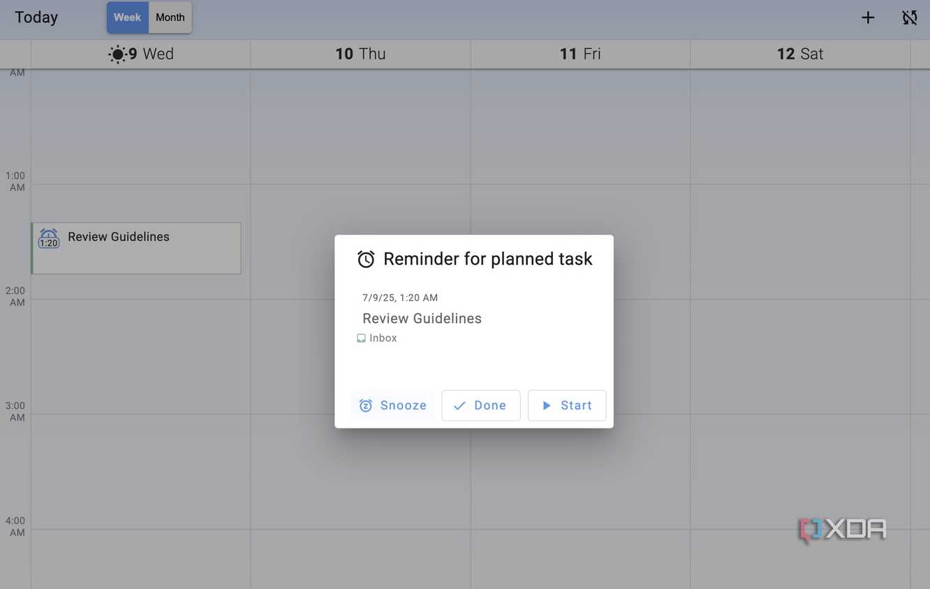 Super Productivity reminders