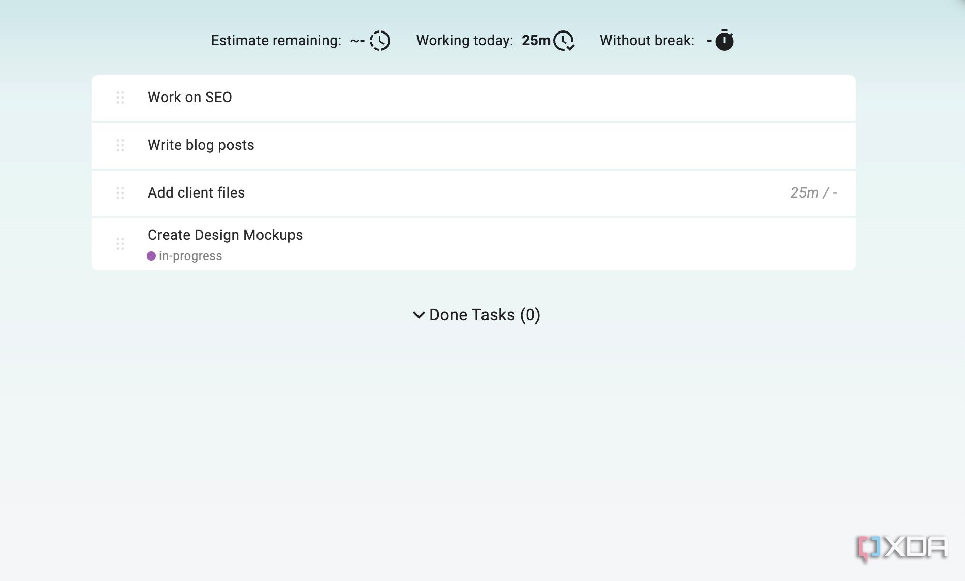 Super Productivity tasks