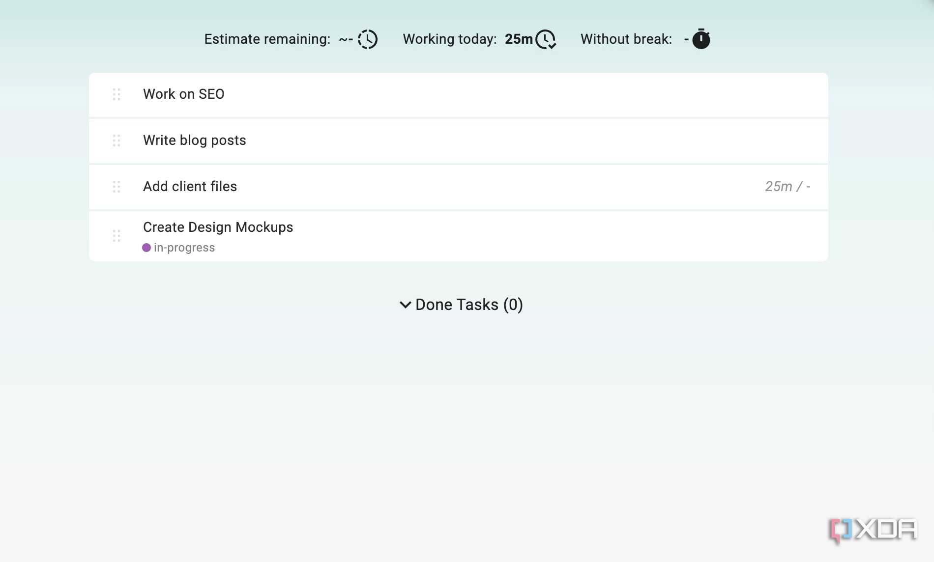 Super Productivity tasks