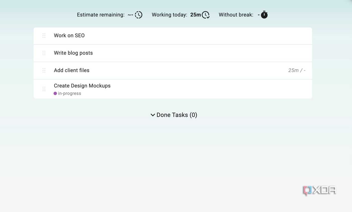 Super Productivity tasks