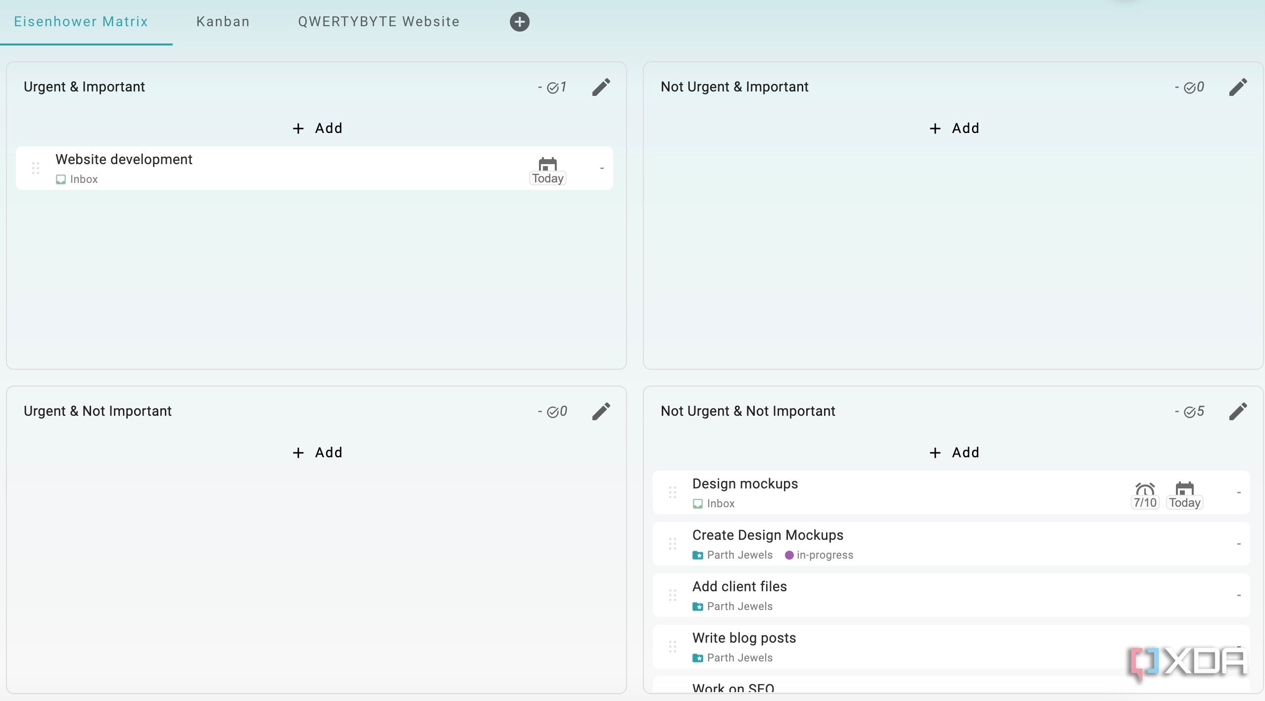 Super Productivity tasks