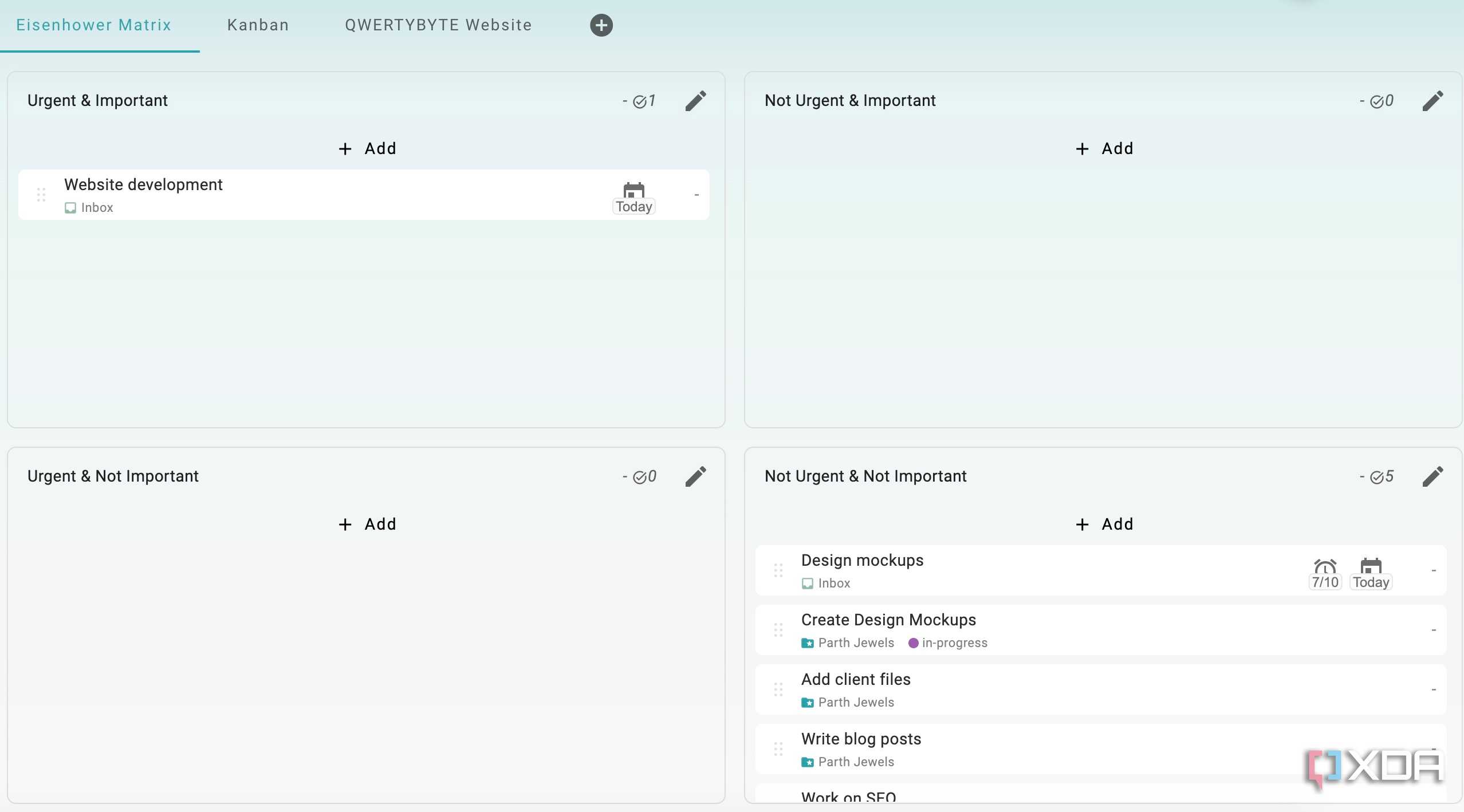 Super Productivity tasks