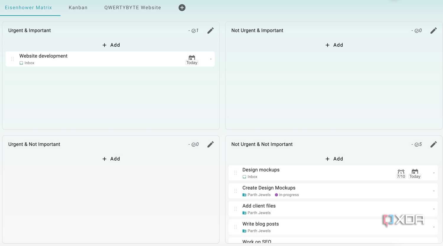 Super Productivity tasks