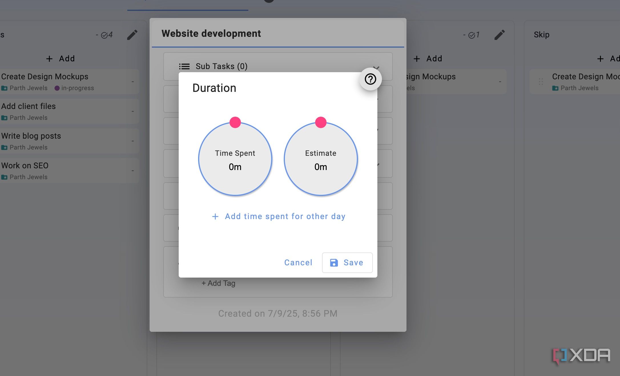 Super Productivity time tracking