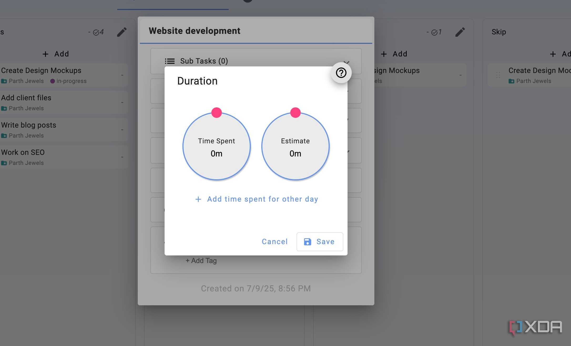 Super Productivity time tracking