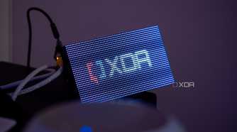 The WaveShare P2.5 LED Matrix Panel showing the XDA logo