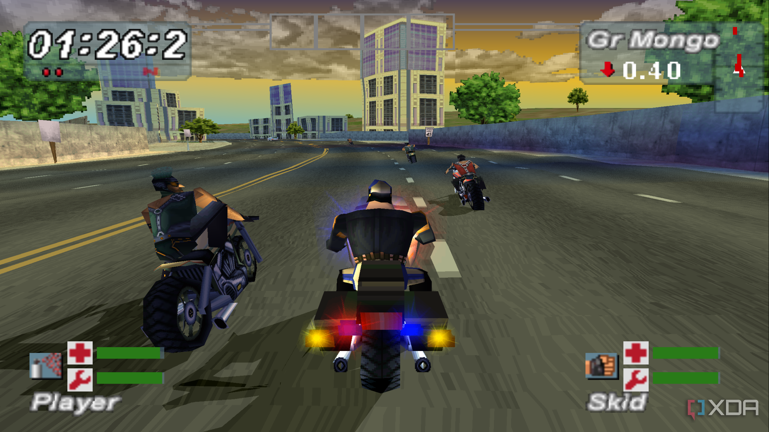 Cops vs robbers in Road Rash: Jailbreak.