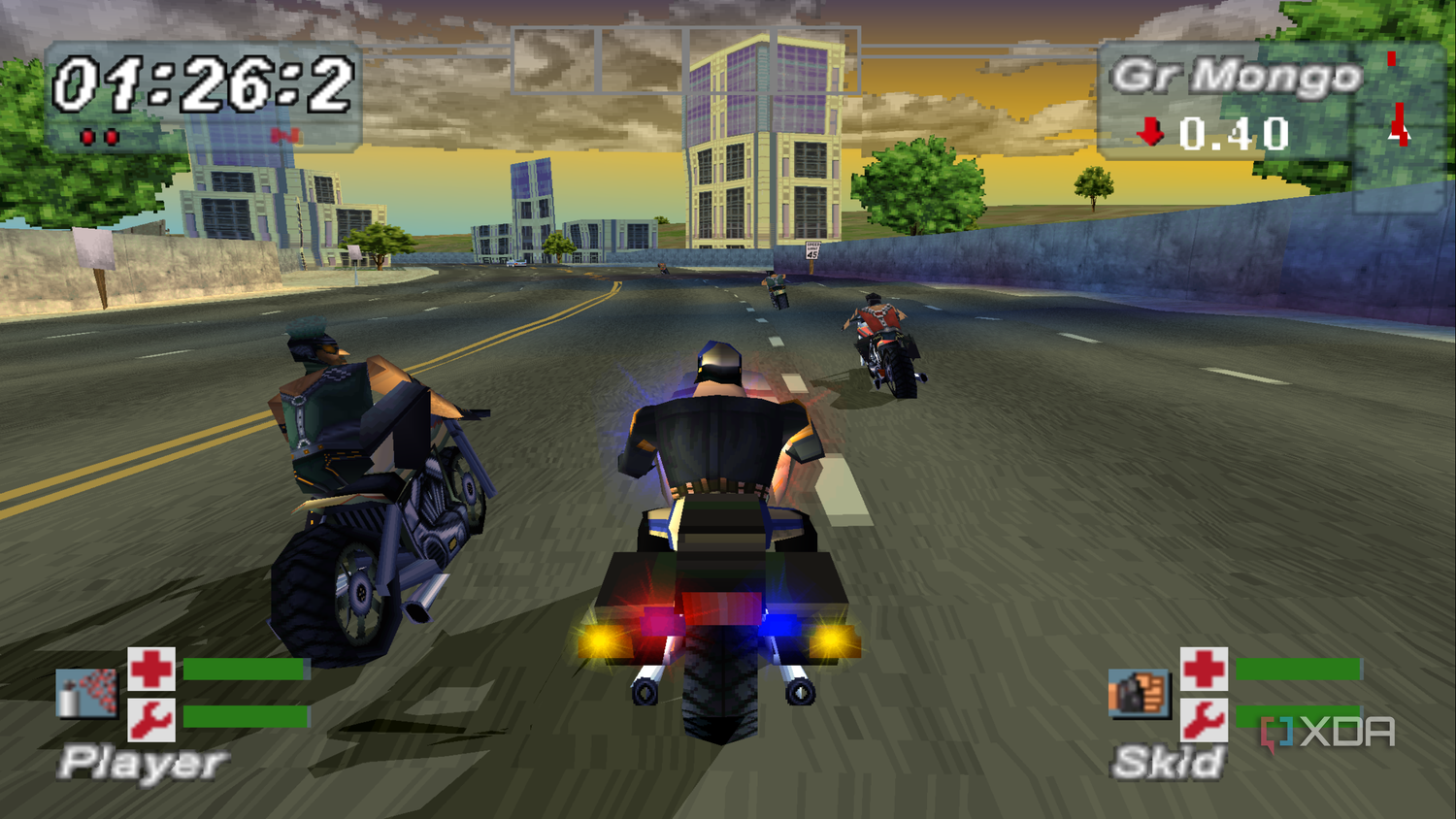 Cops vs robbers in Road Rash: Jailbreak.