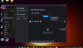 Shows RustDesk Connecting on Windows 11