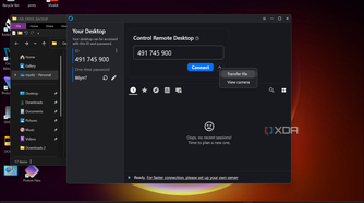 Shows RustDesk Connecting on Windows 11