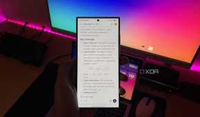 A person holding a Samsung Galaxy S24 Ultra running DeepSeek-R1 via Open WebUI