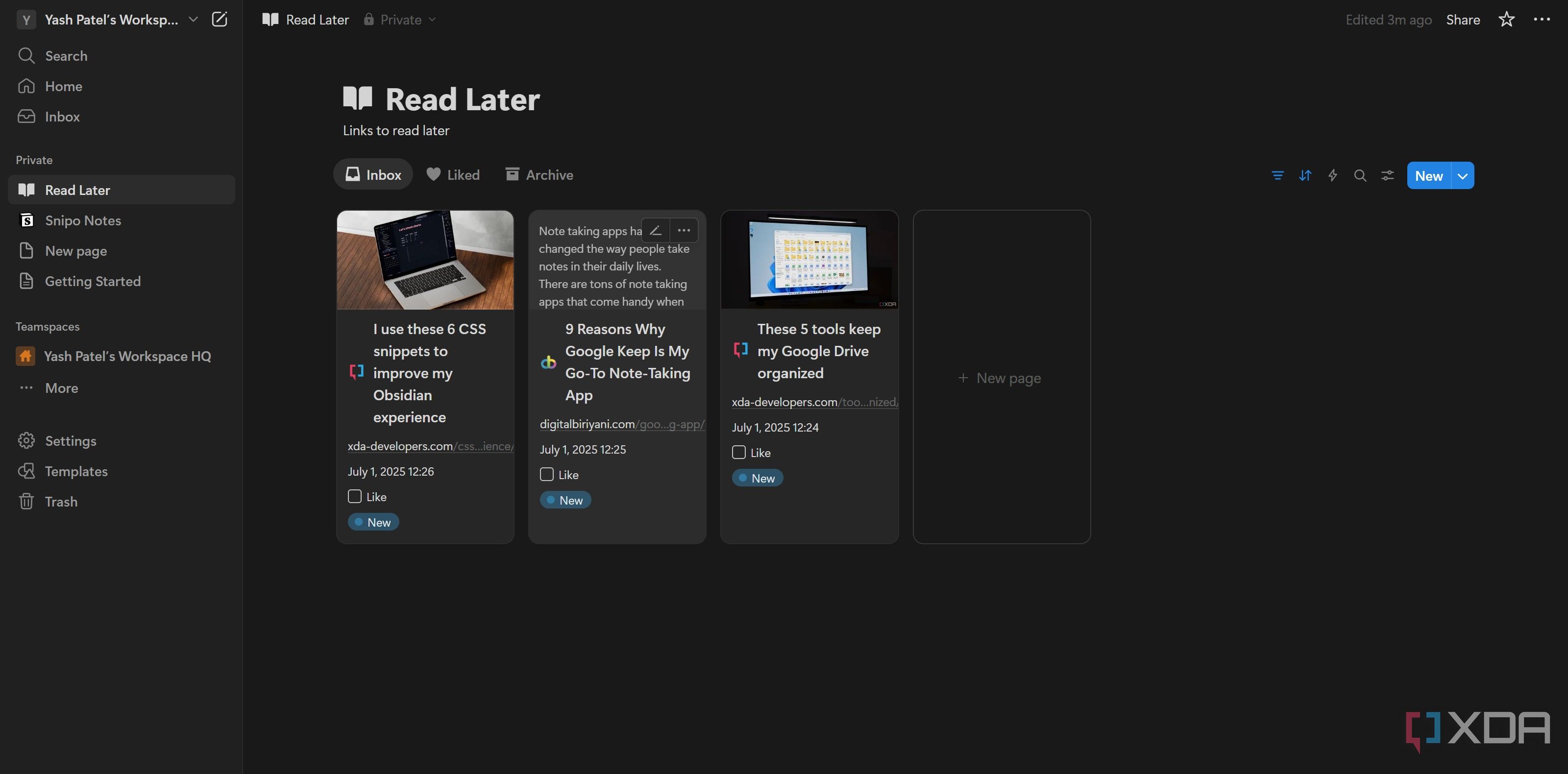 Pages saved in Notion via Save to Notion Chrome extnsion
