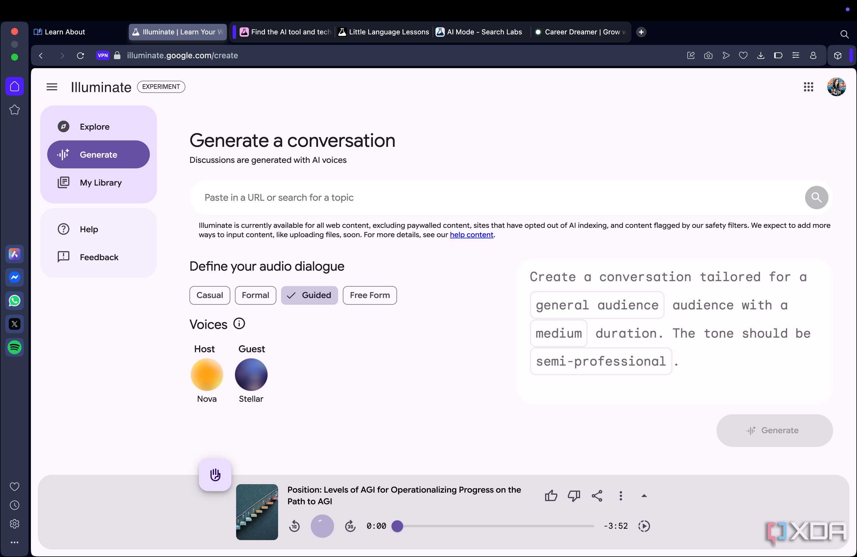 Illuminate generate overview presentation