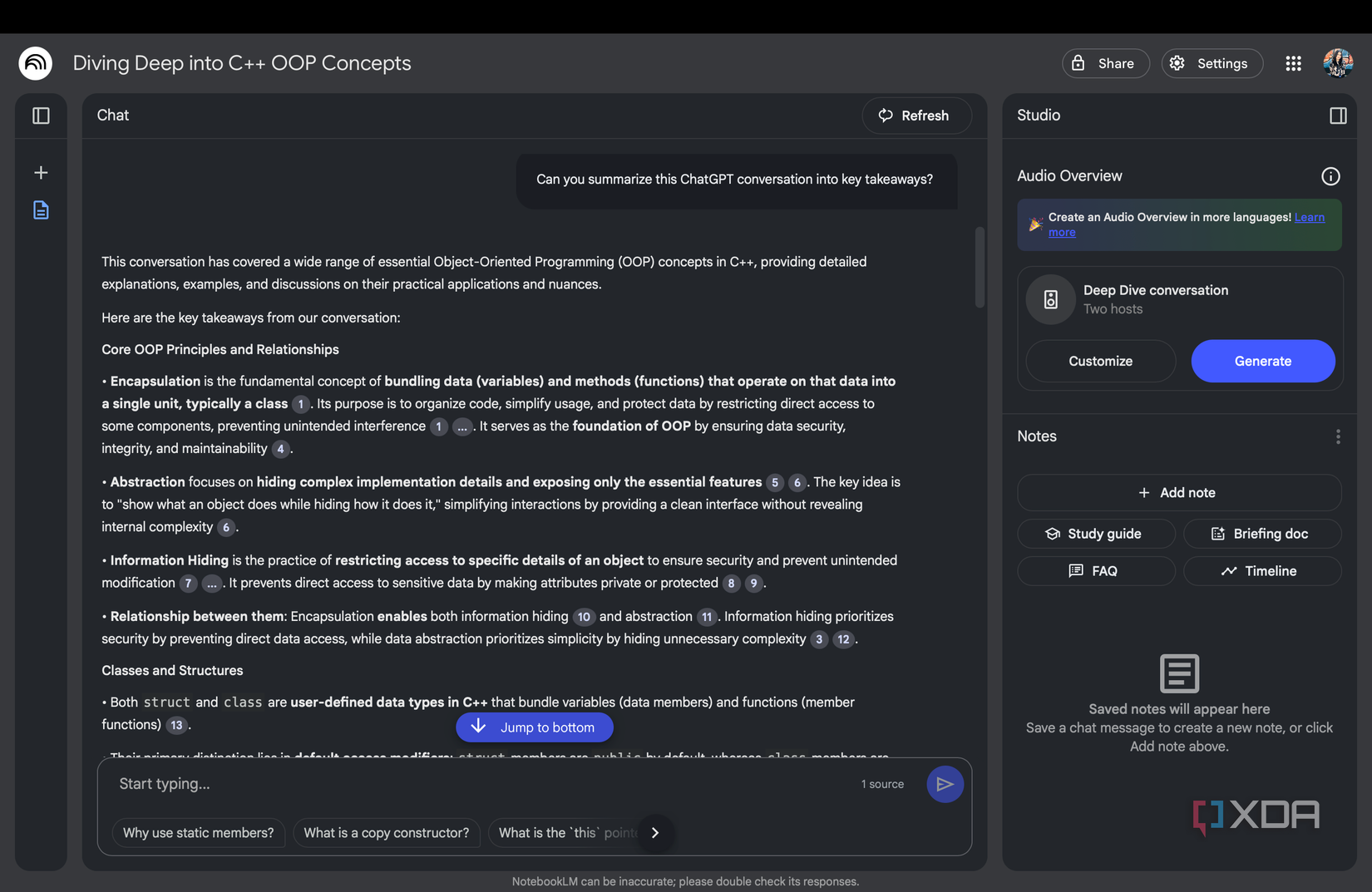 using notebooklm to summarize chatgpt conversations