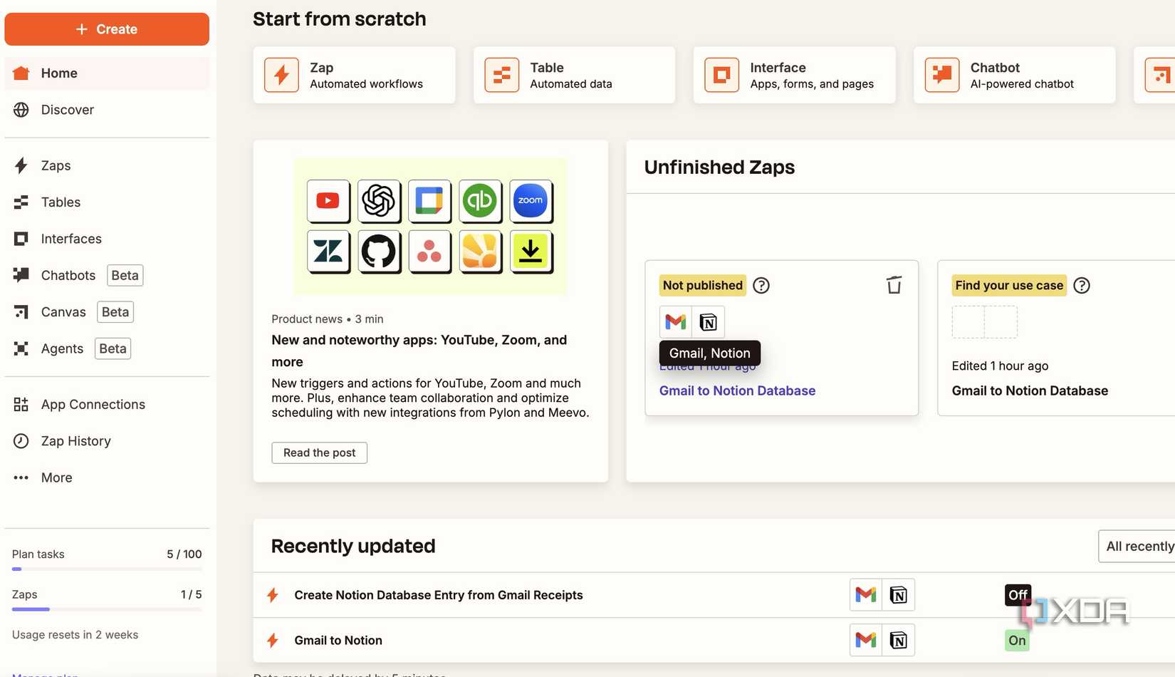 Zapier home