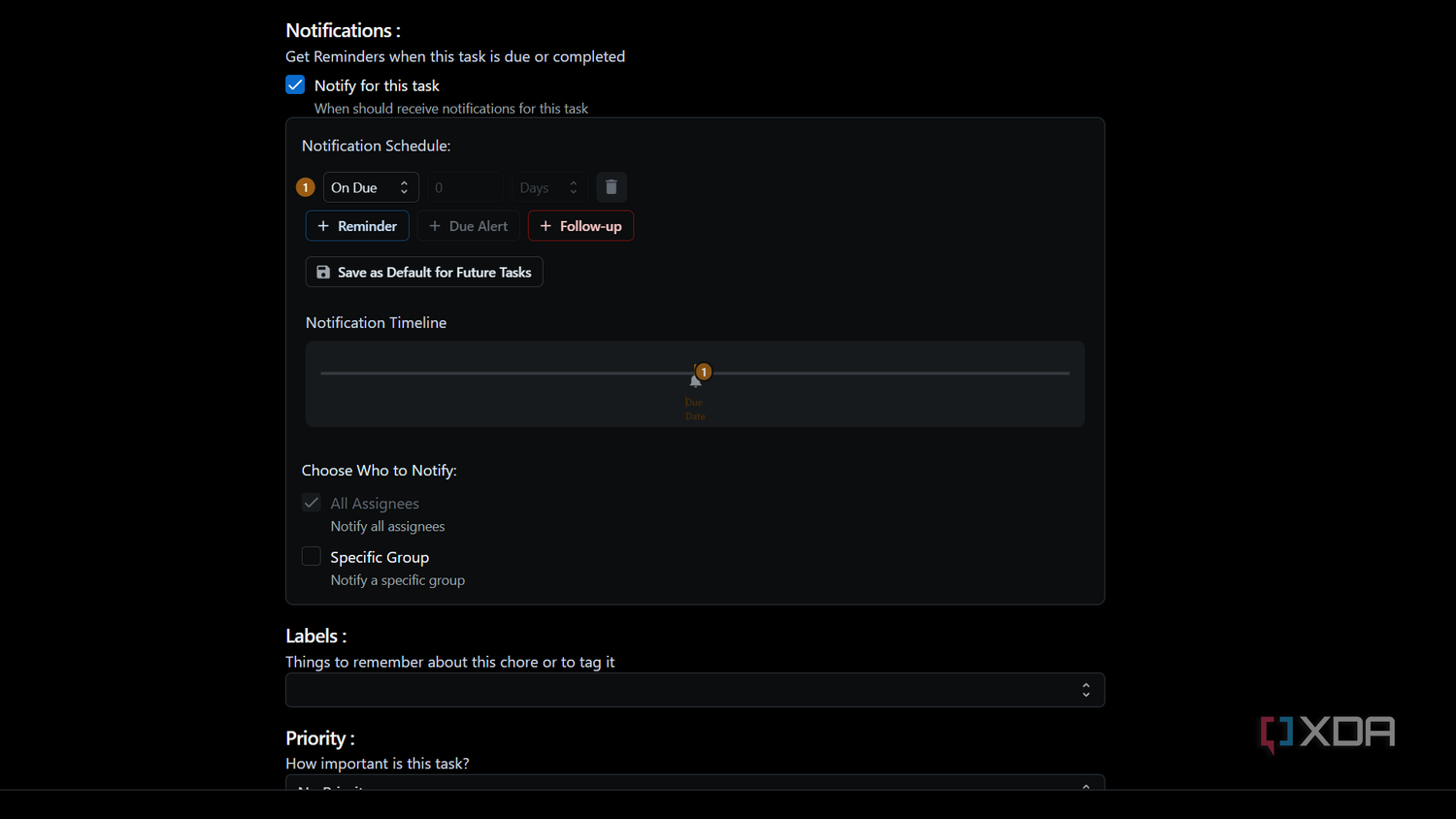 setting reminders in donetick