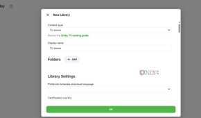 screenshot of setting up emby pi zero2w add media library