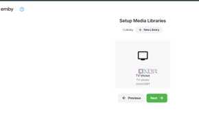 screenshot of setting up emby pi zero2w media library added