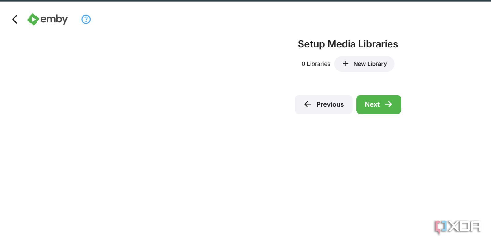 screenshot of setting up emby pi zero2w media library