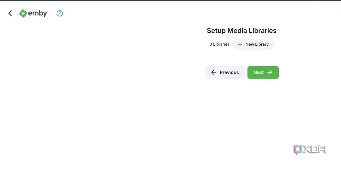 screenshot of setting up emby pi zero2w media library