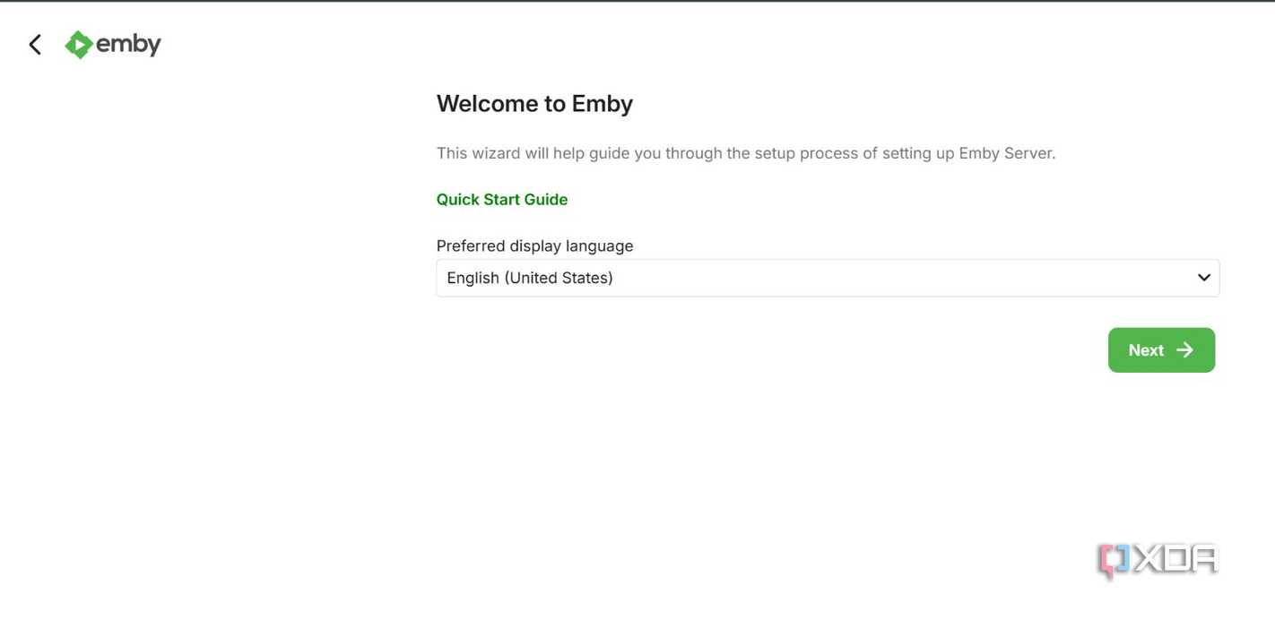 screenshot of setting up emby pi zero2w