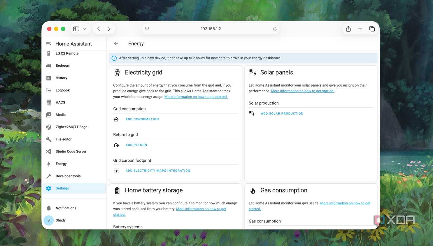 Setting up Energy consumption values in Home Assistant