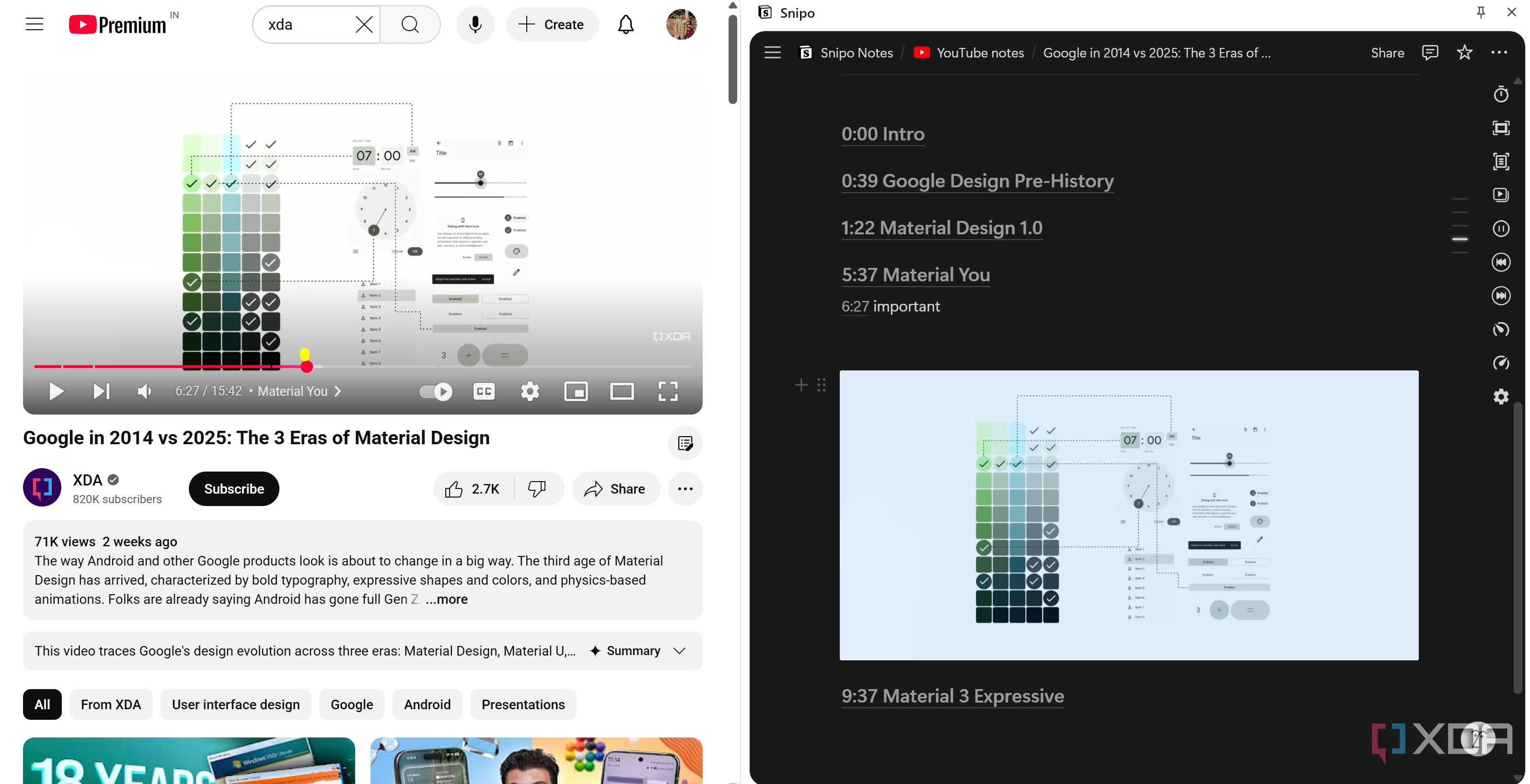 YouTube video screenshot in Notion note
