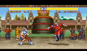 M. Bison fight in Street Fighter II.