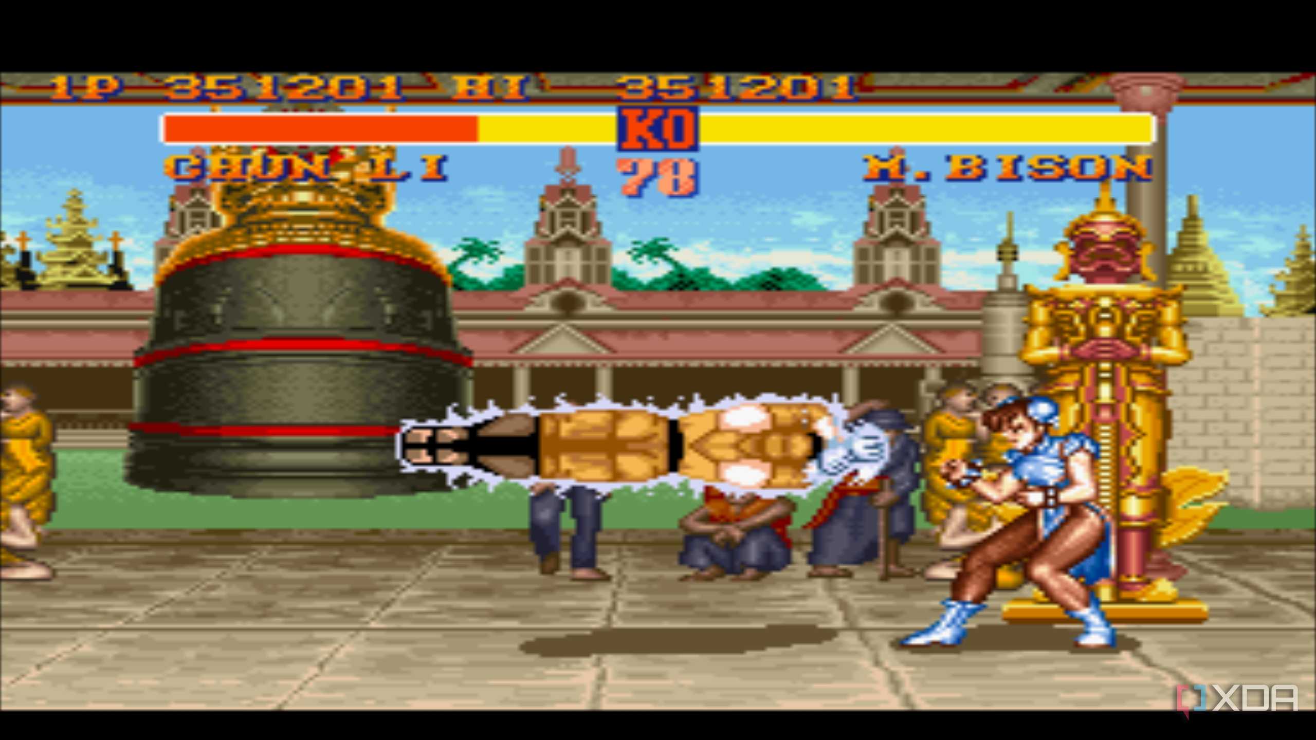 A screenshot of M. Bison fighting in Street Fighter II.